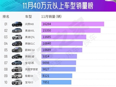 11月豪车销量榜：BBA降价求存 问界M8成最大黑马 !