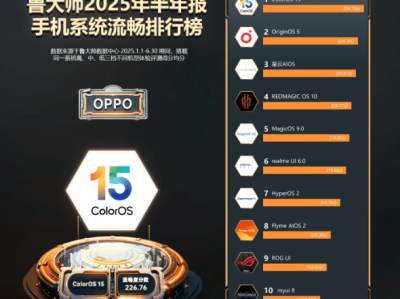 你认可吗！上半年手机系统流畅度排名：OPPO夺冠、小米澎湃OS第七 !