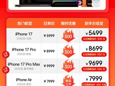 京东苹果双11今日全面开启：iPhone 17/Air全系降价 最高优惠800元 !