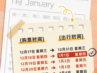 放假3天需调休、高速不免费！元旦假期火车票抢票日历出炉 ！