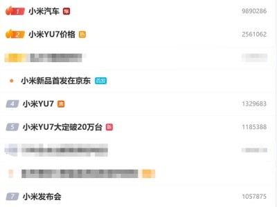 小米YU7标准版定价25.35万：微博热搜被霸榜 话题爆了 ！