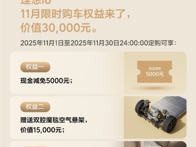 理想i6限时享3万元:赠空气悬架、冰箱、电吸门 !
